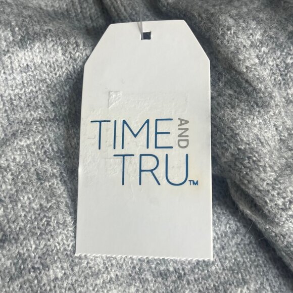 Time And Tru Mock Neck Pullover Sweater Womens XXL Gray New - Picture 9 of 9